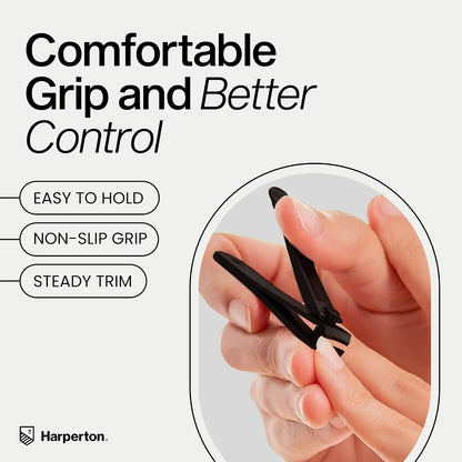 Nail Clippers for Thick Nails - 2 Pack Heavy Duty Toenail & Fingernail Clippers for Men Precision Stainless Steel Cutter Set with Travel Case (Black)