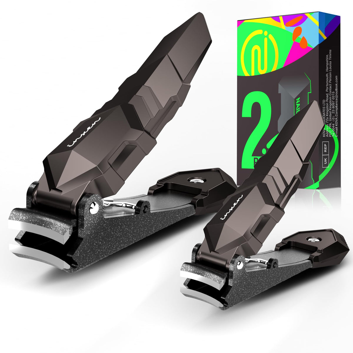 INXEN Nail Clippers for Men with Catcher – No Splash, Self-Collecting Premium Steel Clippers for Fingernails & Toenails, Ideal Gifts for Men& Grooming Gifts, Great Gadget & Stocking Stuffer Gift