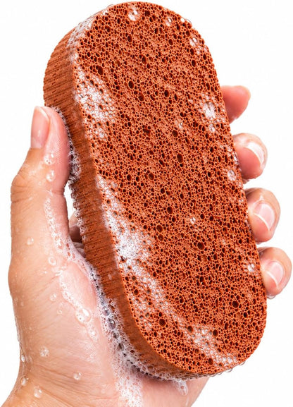 BEAUTICONE 100% Natural Terracotta Pumice Stone for Feet - Durable Callus Remover for Cracked Heels & Dead Skin - Dual Sided Foot Scrubber Pedicure Tool for Foot Care, Foot Exfoliator