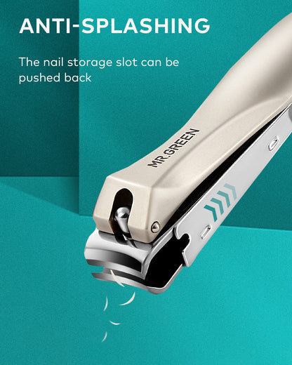 Nail Clippers for Thick Nails, Professional Nail Cutter with Catcher, Medical Grade Stainless Steel, Sharp and Durable Nail Clipper Kit for Men and Women, Bionics Design(Small and Big) M-1210plus