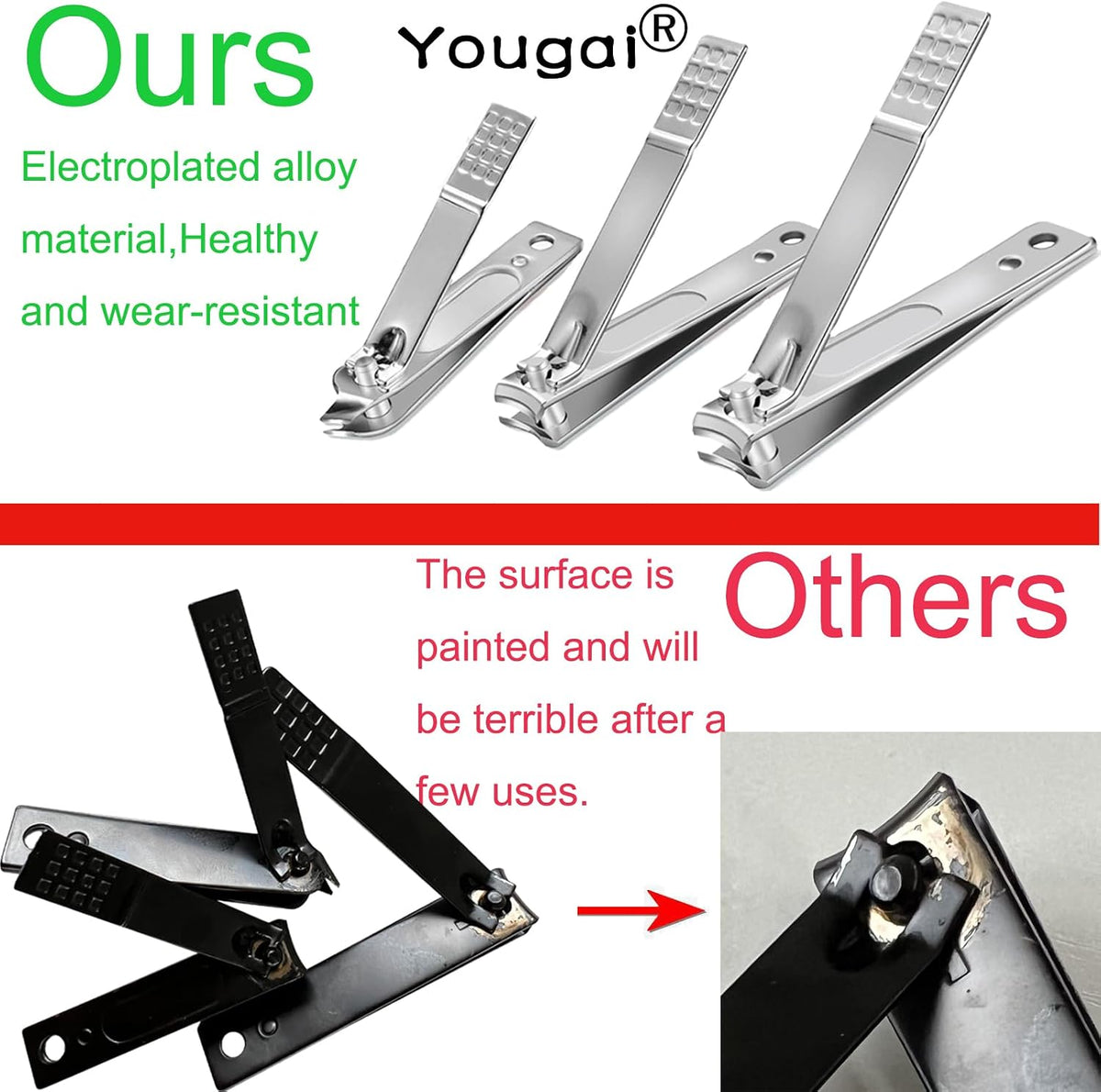 Yougai Manicure Set 18Pcs Stainless Steel Nail Clippers Set with Case Black