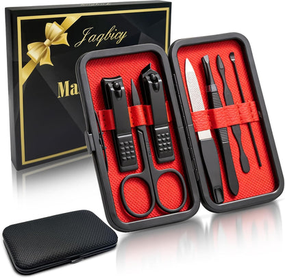 Stocking Stuffers Gift for Dad Men, Manicure Set Nail Clippers Grooming Kit with Travel Case, Personal Care Tools Birthday Gifts for Men Women