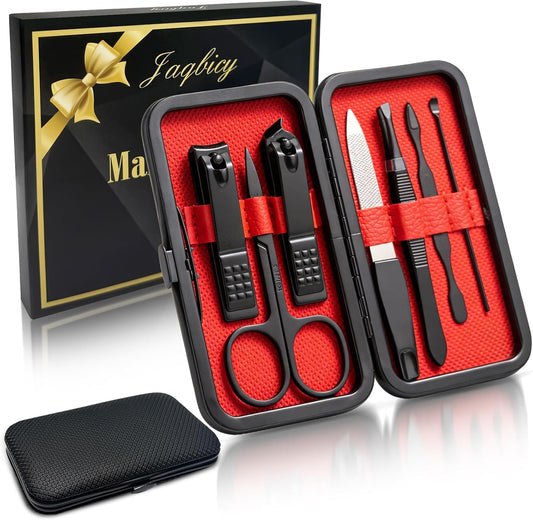 Stocking Stuffers Gift for Dad Men, Manicure Set Nail Clippers Grooming Kit with Travel Case, Personal Care Tools Birthday Gifts for Men Women