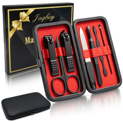 Stocking Stuffers Gift for Dad Men, Manicure Set Nail Clippers Grooming Kit with Travel Case, Personal Care Tools Birthday Gifts for Men Women