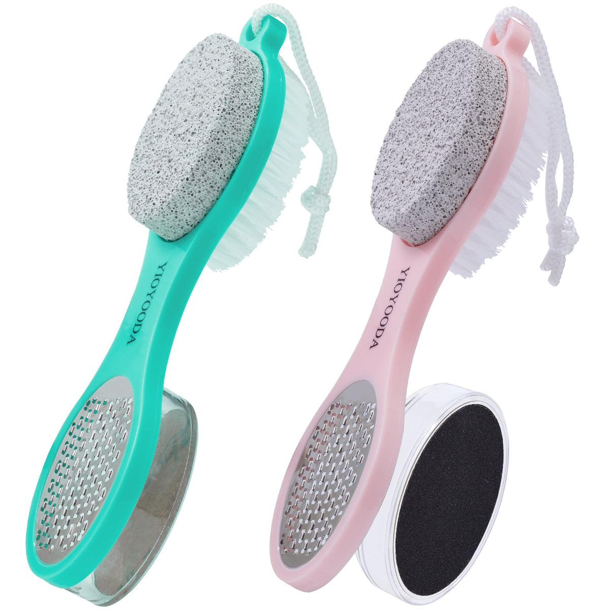 Foot Scrubber Brush with Pumice Stone for Feet Callus Remover Pedicure Tool