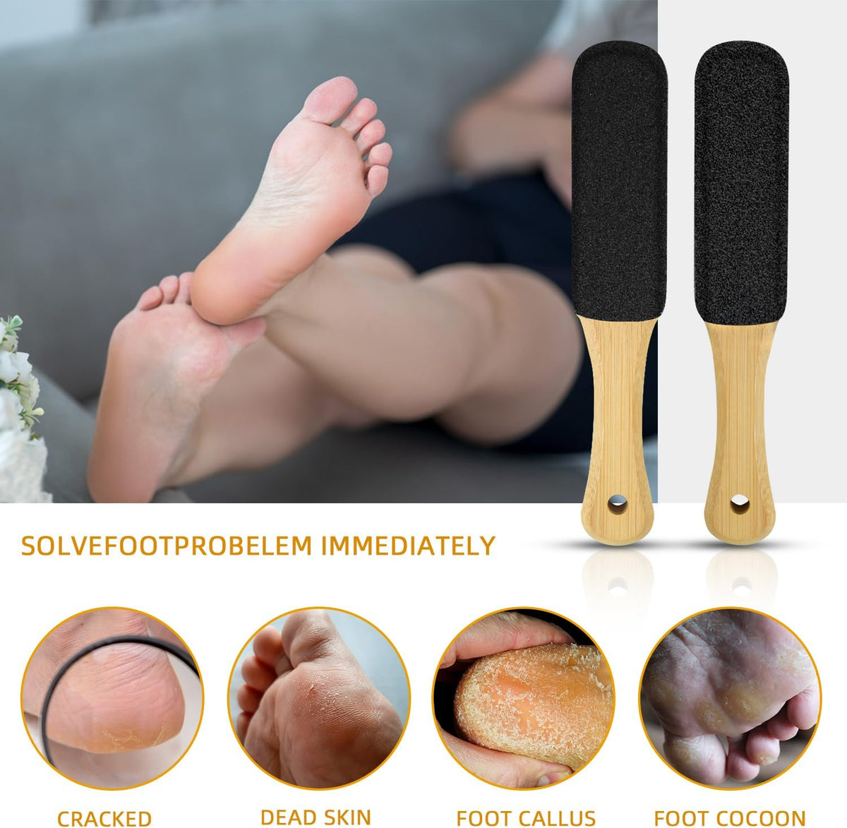 Dead Skin Remover for Feet – Smooth with Pumice Stone Foot File