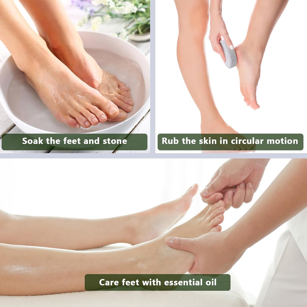 Natural Pumice Stone for Feet, Borogo 3-Pack Lava Pedicure Tools Hard Skin Callus Remover for Feet and Hands - Natural Foot File Exfoliation to Remove Dead Skin, Heels, Elbows, Hands