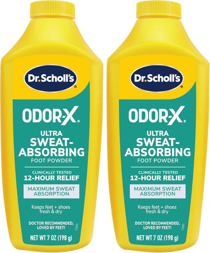 Dr. Scholl's Ultra-Sweat Absorbing Foot Powder, Shoe Powder, 7 Oz
