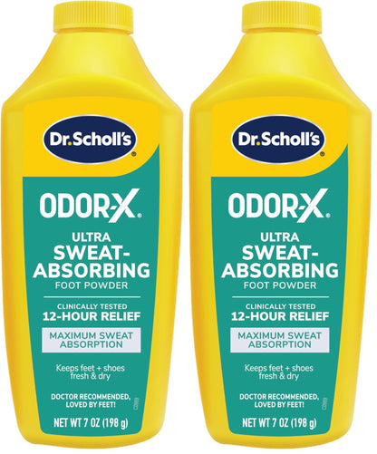 Dr. Scholl's Ultra-Sweat Absorbing Foot Powder, Shoe Powder, 7 Oz