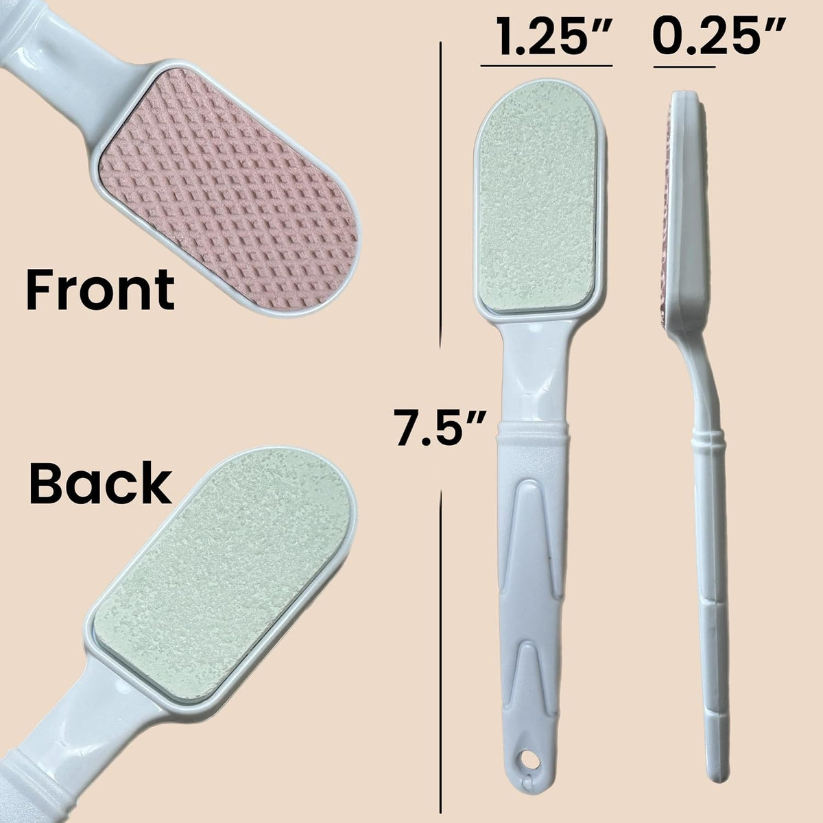 Double-Sided Pumice Stone & Foot File Rasp Heels Scraper Scrubber Cracked Feet Instant Exfoliator Buffer Dead Hard Skin Callus Remover – Elbows Hand Feet Pedicure Tool Corn Softener Sole Smoother