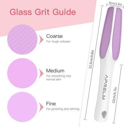 APRELM 3-Sided Nano Glass Foot File, 3-in-1 Coarse/Medium/Fine Foot Callus Remover, Professional Callus Remover for Feet Hard Skin Smooth Polishing (Pink)