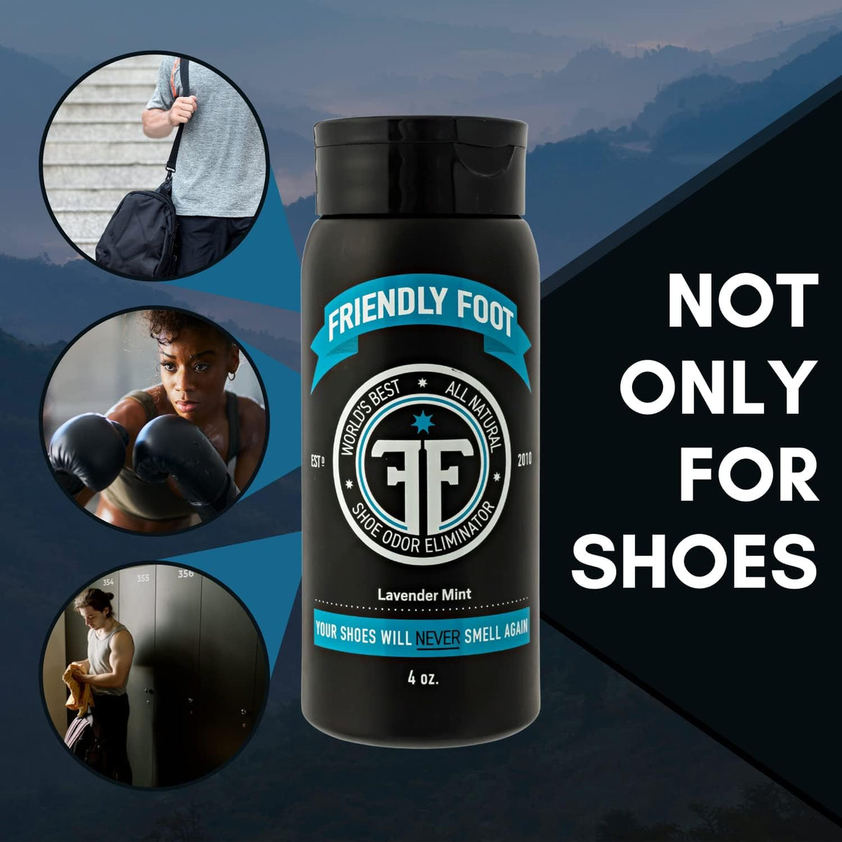 Powder - Natural Foot and Shoe Deodorizer Powder Extra Strength - Travel Size Shoe Freshener & Foot Deodorant for Smelly & Sweaty Feet - Lavender and Mint Scented Shoe Odor Eliminator