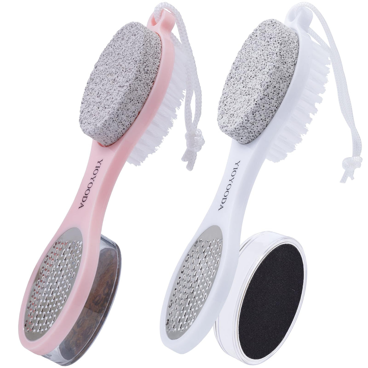 Foot Scrubber Brush with Pumice Stone for Feet Callus Remover Pedicure Tool
