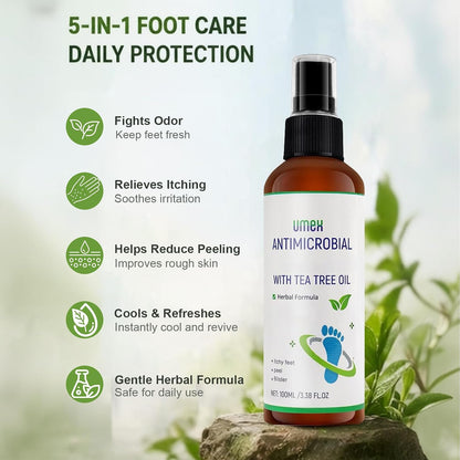 Foot Spray & Deodorizer - Natural Odor Eliminator with Tea Tree Oil & Aloe - Refreshing Foot Mist for All-Day Freshnes