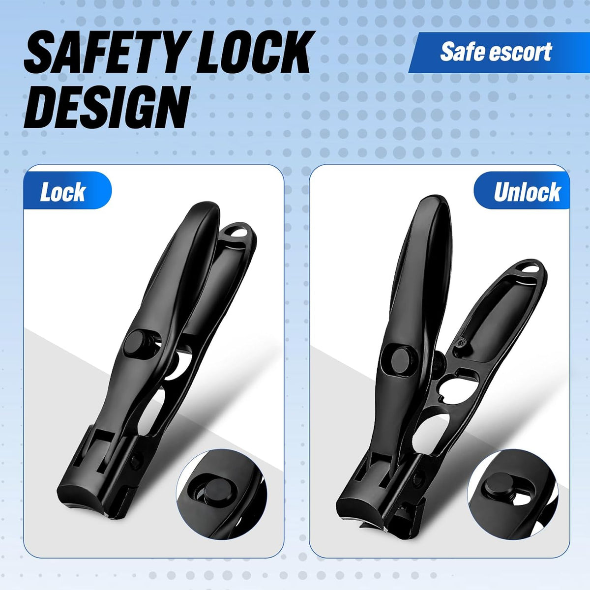 Wide Jaw Nail Clippers, Stainless Steel, Professional Fingernail Clipper