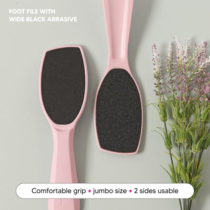 Wide Emery Foot File(Pink), Double-Sided Pedicure Tool, Colossal Professional Foot Scrubber for Men & Women, Effective for Cracked Heel, Callus Remover
