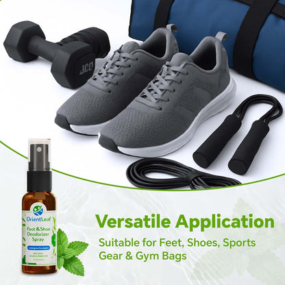 ORIENTLEAF Shoe Deodorizer Spray, Shoe Odor Eliminator for Smelly Shoes, Men, Women, Teenagers, 4 Fl Oz & 1 Fl Oz, Travel Essentials Refresher Spray, Eucalyptus Lemongrass