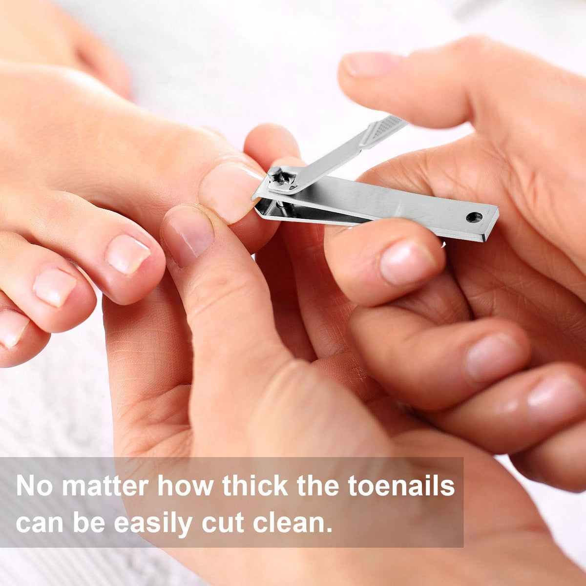 Mudder 6 Pcs Large Toenail Clippers Straight Edge Cutters, Silver