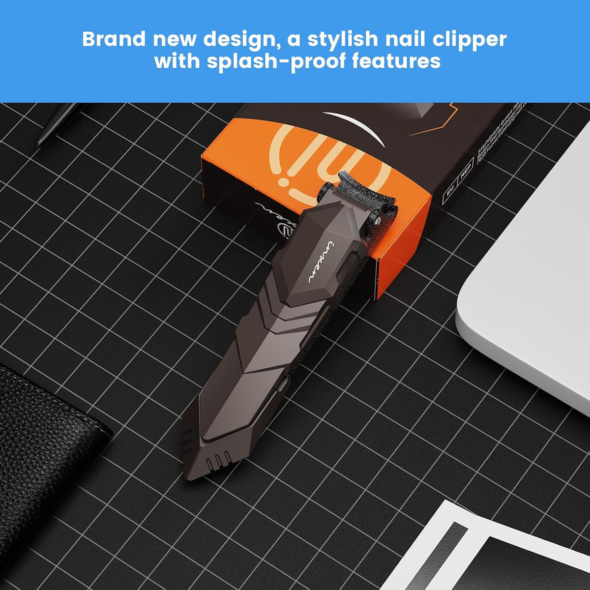 INXEN Nail Clippers for Men with Catcher – No Splash, Self-Collecting Premium Steel Clippers for Fingernails & Toenails, Ideal Gifts for Men& Grooming Gifts, Great Gadget & Stocking Stuffer Gift