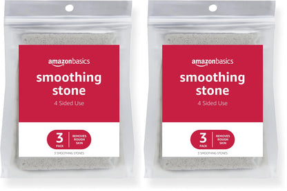 Amazon Basics Dead Skin Remover Smoothing Stone, Foot Exfoliator for Calluses and Cracked Heels, Grey, 3-Pack