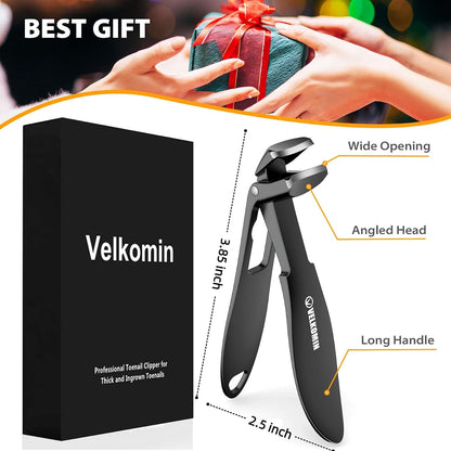 Toenail Clippers for Seniors, Long Handled Curved Head Nail Clippers with Catcher, Ultra-Sharp Heavy Duty for Thick Nails, Ergonomic Design for Men & Women, 18-Month Replacement Warranty