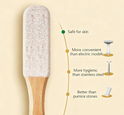 2-Pack Professional Pedicure Foot File with Wooden Handle & Pumice Stone - Callus Remover for Feet & Hands, Foot Scrubber for Dead Skin, Dry Rough Feet, Cracked Heels and Corns