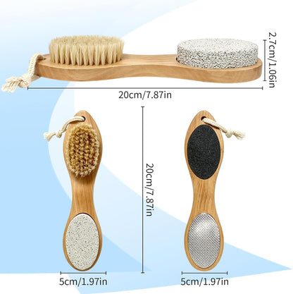 4 in 1 Foot Scrubber with Pumice Stone – Foot File Callus Remover for Dead Skin, Foot Brush for Shower, Foot Rasp and Sand Paper Pedicure Tools, Home Foot Care Kit for Dry Feet