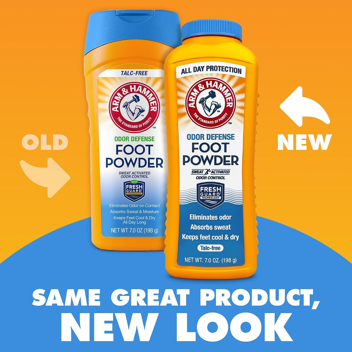 Arm & Hammer Odor Defense Foot Powder for Shoes & Feet, 7 oz, 3 Pack