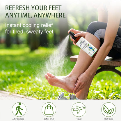 Foot Spray & Deodorizer - Natural Odor Eliminator with Tea Tree Oil & Aloe - Refreshing Foot Mist for All-Day Freshnes