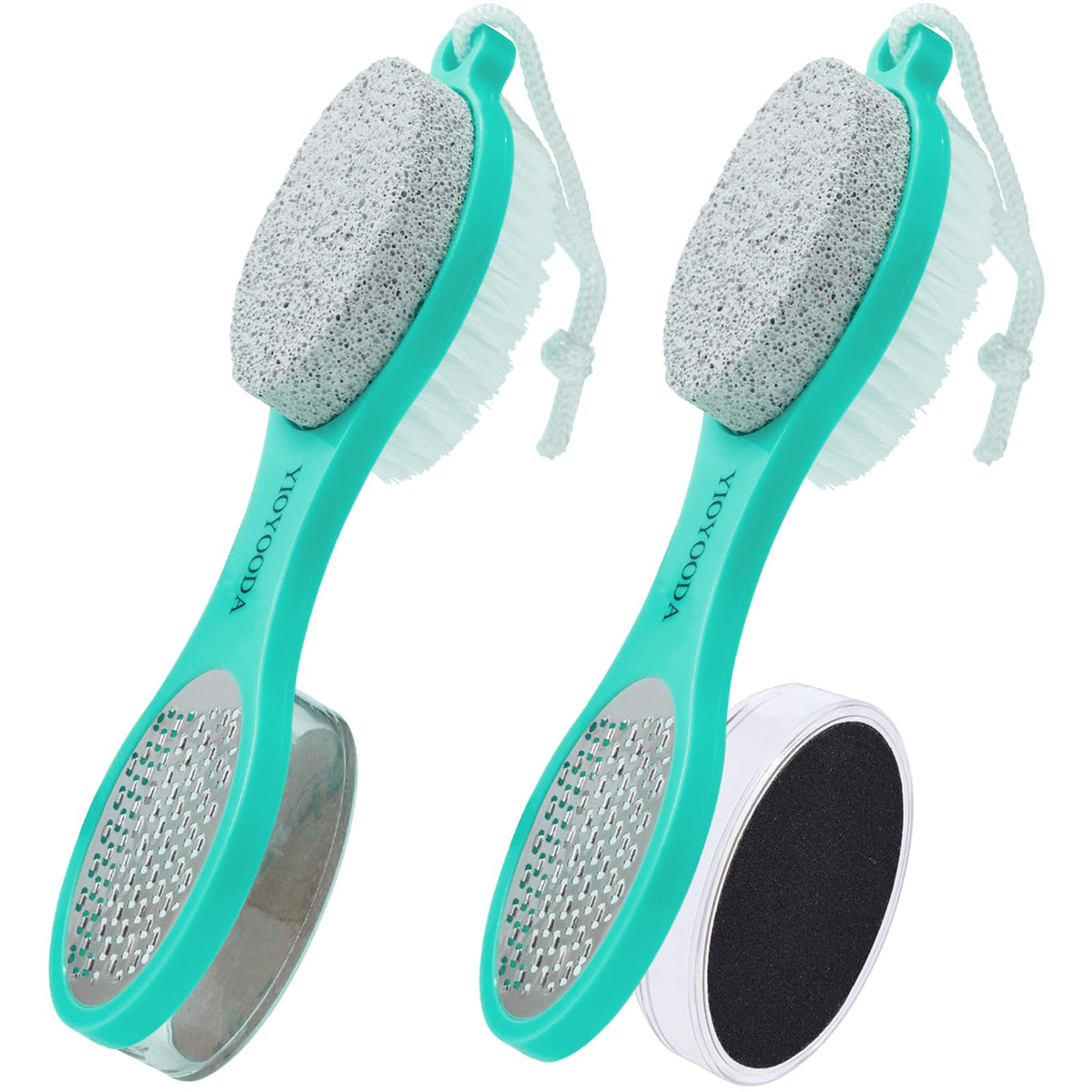 Foot Scrubber Brush with Pumice Stone for Feet Callus Remover Pedicure Tool