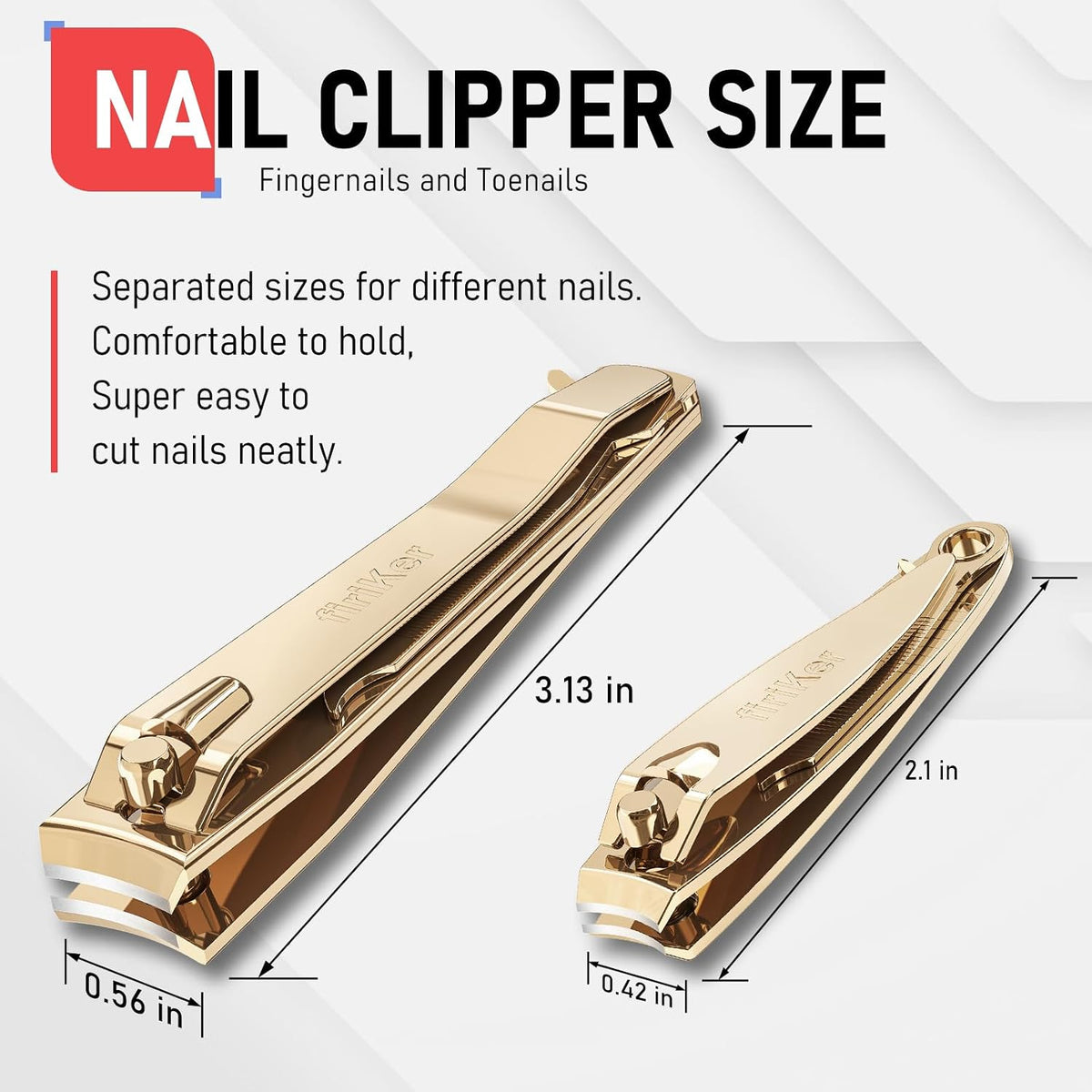 FiriKer Nail Clippers with Nail File, Fingernail Clipper, Toe Nail Clippers