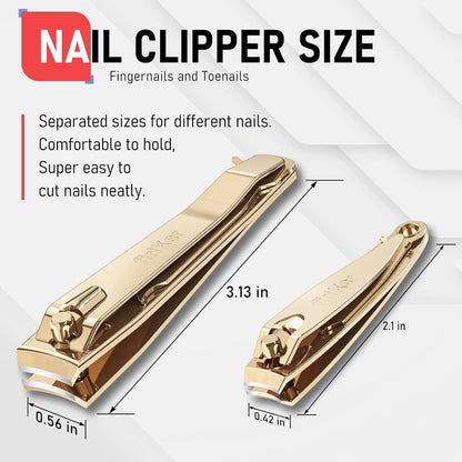 FiriKer Nail Clippers with Nail File, Fingernail Clipper, Toe Nail Clippers
