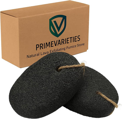Pumice Stone for Feet, 2 Pack Natural Volcanic Foot Pumice Stone for Callus & Dead Skin Removal, Pedicure Foot Scrubber, Hard Skin Remover for Smooth Heels