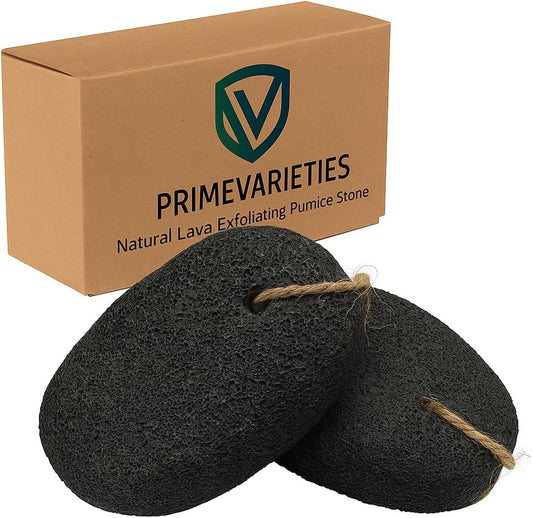 Pumice Stone for Feet, 2 Pack Natural Volcanic Foot Pumice Stone for Callus & Dead Skin Removal, Pedicure Foot Scrubber, Hard Skin Remover for Smooth Heels