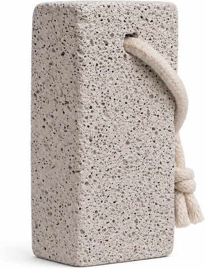 Natural Volcanic Lava Pumice Stone for Feet – Premium Foot File Callus Remover for Soft Heels, Dead Skin Exfoliator & Pedicure Tool with Cotton Hanging Rope (1 Pc)