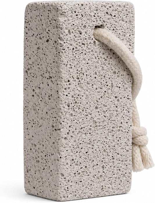 Natural Volcanic Lava Pumice Stone for Feet – Premium Foot File Callus Remover for Soft Heels, Dead Skin Exfoliator & Pedicure Tool with Cotton Hanging Rope (1 Pc)