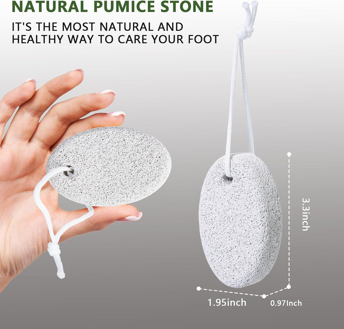 Natural Pumice Stone for Feet, Borogo 3-Pack Lava Pedicure Tools Hard Skin Callus Remover for Feet and Hands - Natural Foot File Exfoliation to Remove Dead Skin, Heels, Elbows, Hands