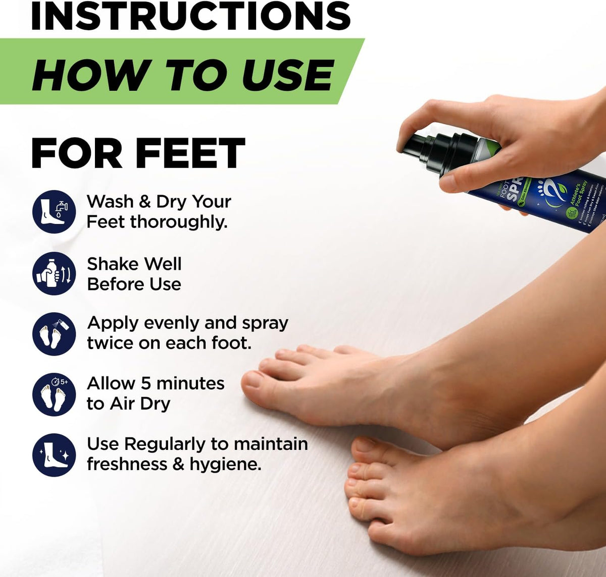 Shoe Deodorizer, Foot Odor Spray, Tea Tree | Mint Odor Eliminator - 120ml