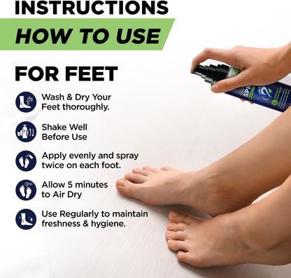 Shoe Deodorizer, Foot Odor Spray, Tea Tree | Mint Odor Eliminator - 120ml