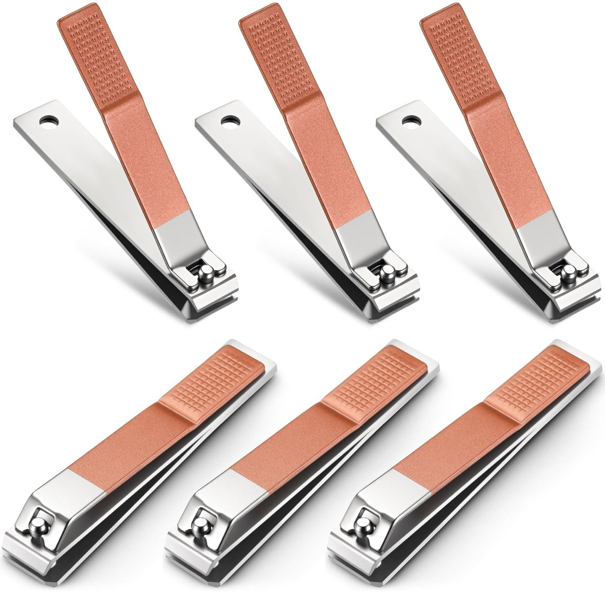 Mudder 6 Pcs Large Toenail Clippers Straight Edge Cutters, Silver
