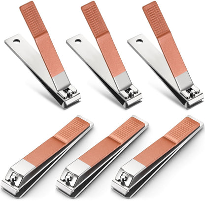 Mudder 6 Pcs Large Toenail Clippers Straight Edge Cutters, Silver