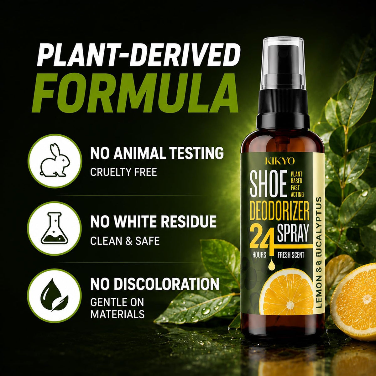 Shoe & Boot Deodorizer Spray - Natural Plant-Powered Odor Eliminator, 4 oz
