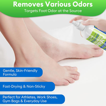 Foot & Shoe Deodorizer Spray, Odor Eliminator for Smelly Shoes & Feet