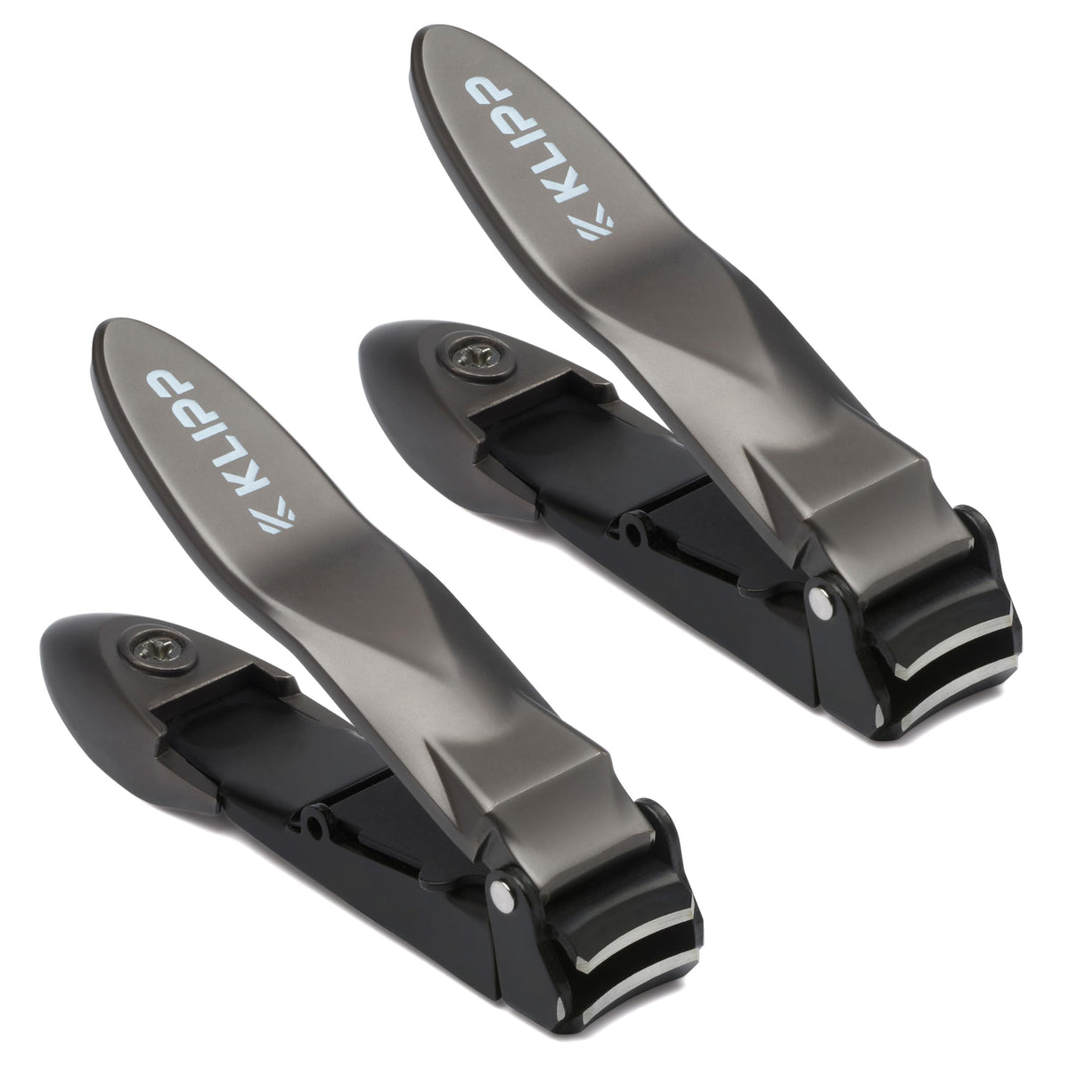 Nail Clippers for Men with Catcher - KLIPP Heavy Duty Razor-Sharp Self-Collecting Nail Cutter, Ergonomic Lever for Fingernails & Toenails, Ideal Gift for Men & Grooming Gifts Includes Ziplock Pouch