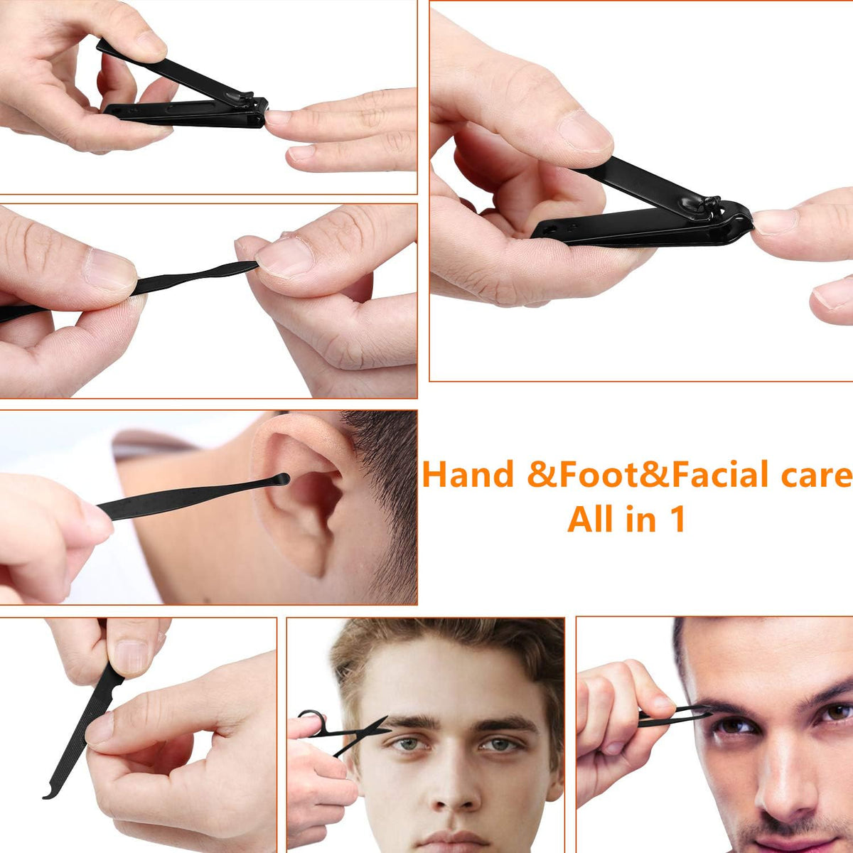 Aceoce Manicure Set Nail Clippers Set Gifts for Men Manicure Pedicure Kit
