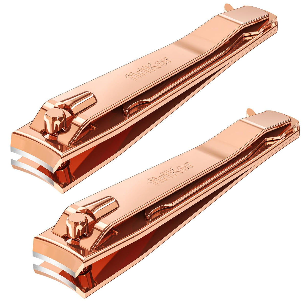 FiriKer 2PCS Silvery Nail Clippers Set, Fingernail and Toenail Clippers