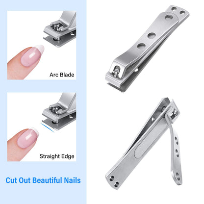 Mudder 2 Pcs Nail Clipper Straight Edge Heavy Duty Toenail Clippers