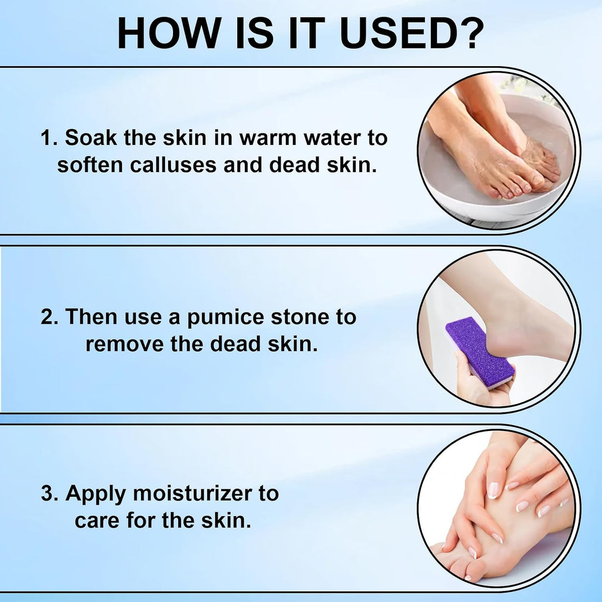Foot Pumice Stone 2 Pack Pedicure Stone for Feet (Purple)