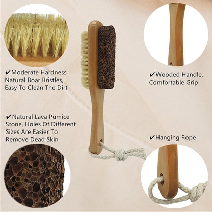 Foot Brush Natural Lava Pumice Stone for Feet Scrub Callus Remover Pedicure