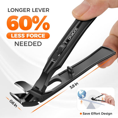 DRMODE Toenail Clippers for Seniors Thick Toenails, Angled Head Wide Jaw